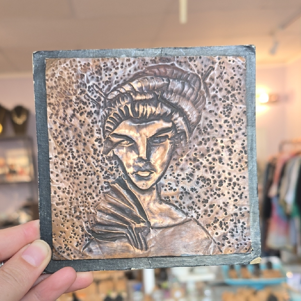 Vintage Soviet Copper Portrait